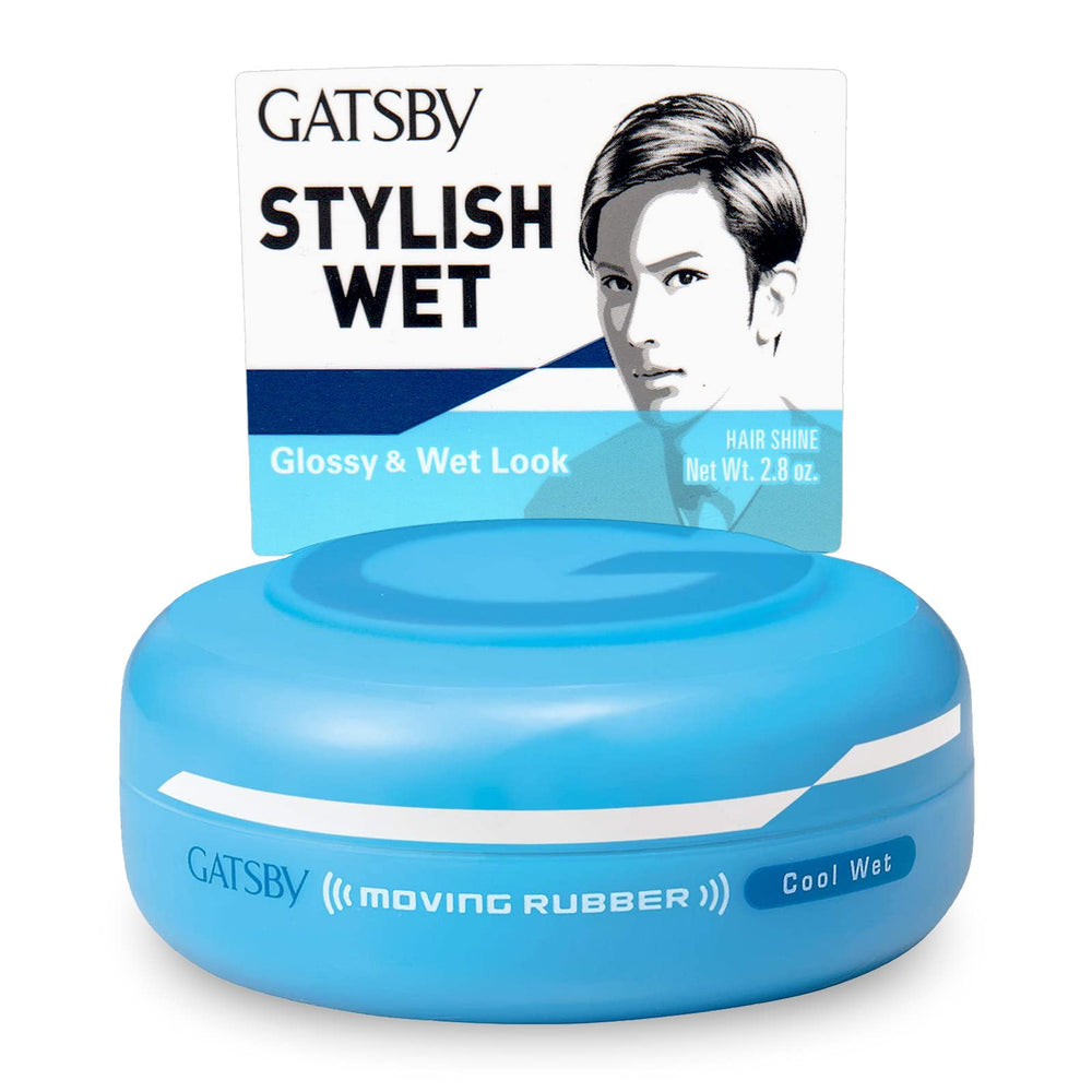 Gatsby jar front view showing product branding and glossy finish benefit
