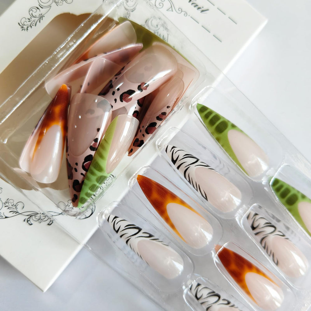 GCSQW close-up of glossy almond stiletto texture showing smooth edges and durable finish
