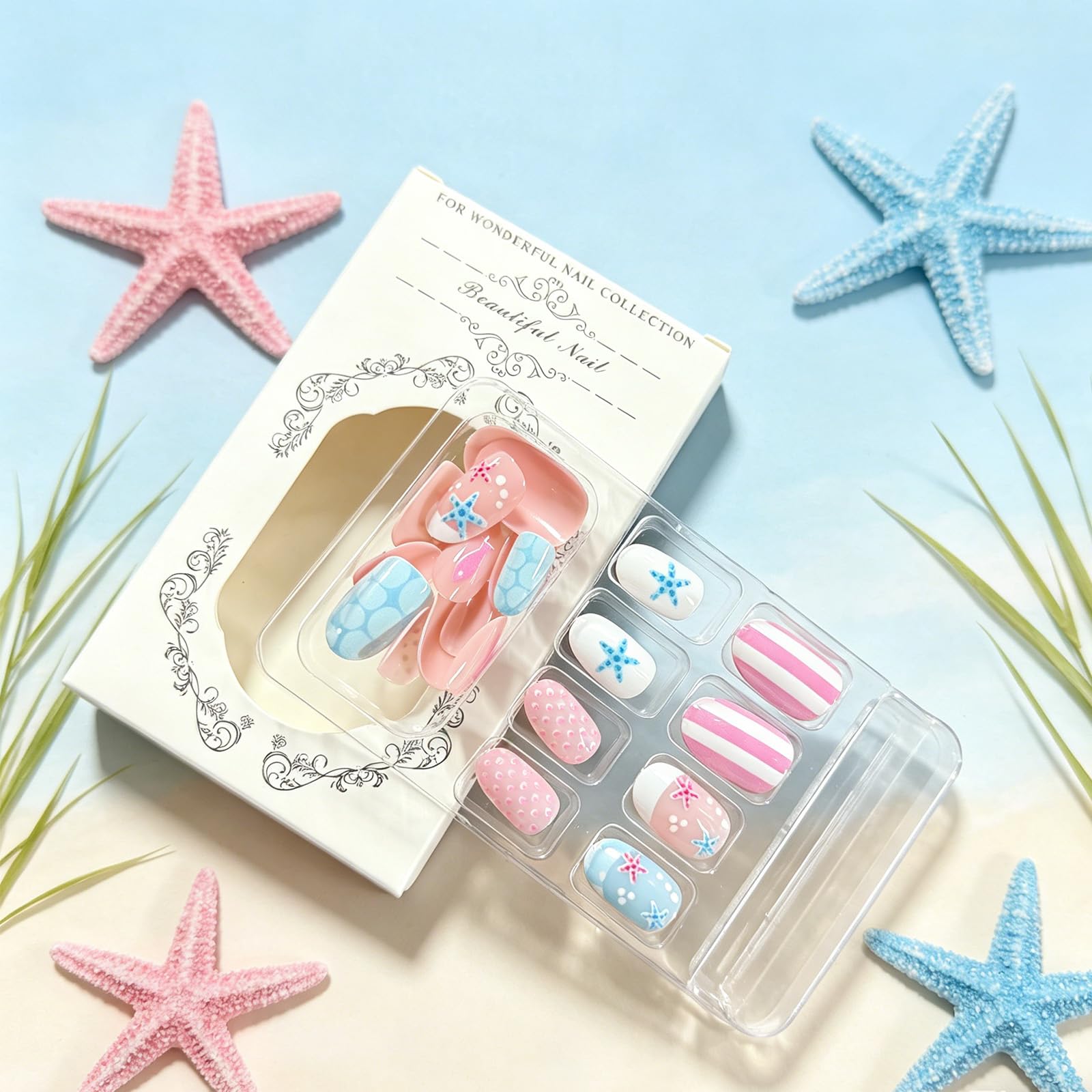 GCSQW close-up of starfish and polka dot designs highlighting vibrant patterns