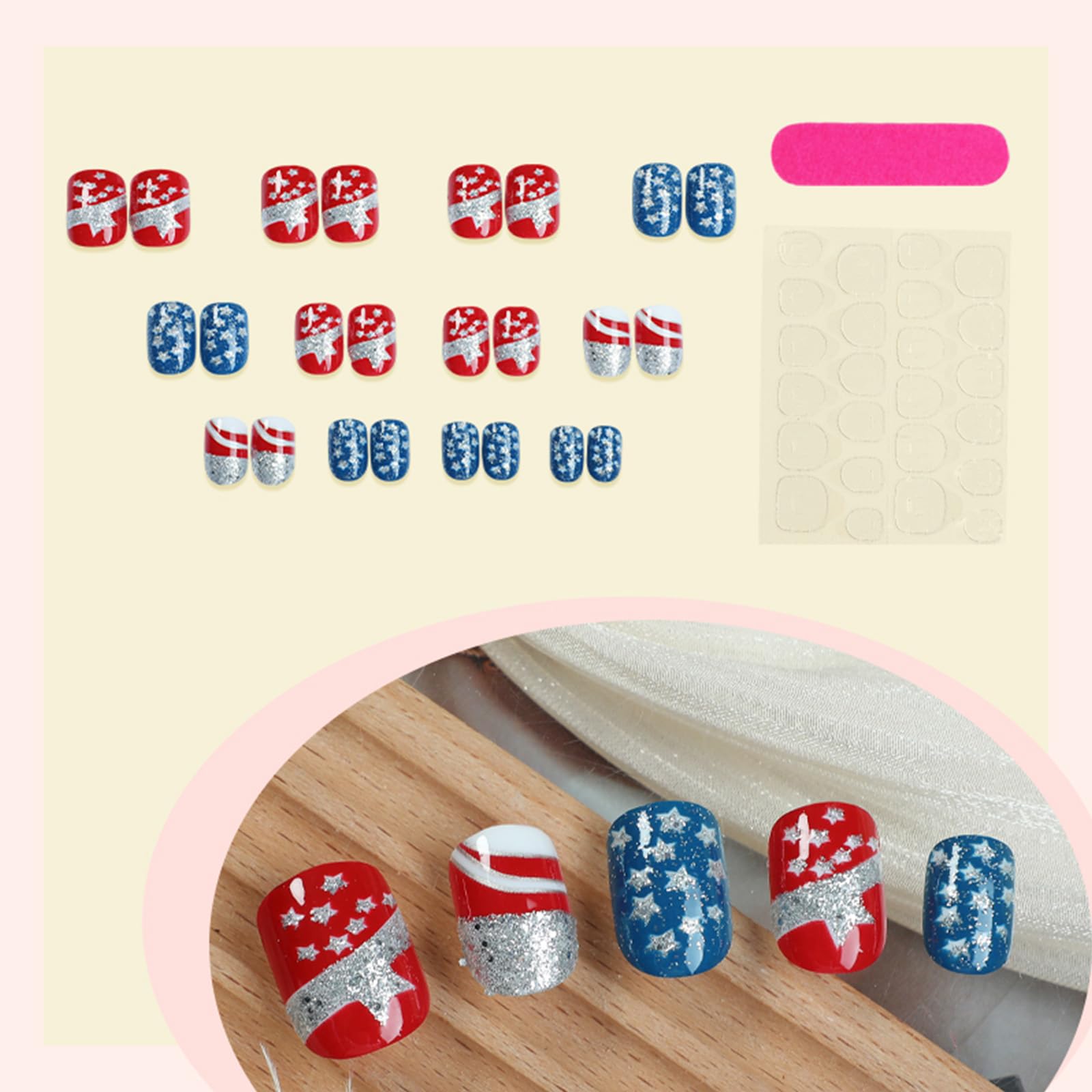 GCSQW press-on nails applied on fingers demonstrating secure fit and instant style