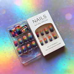 GCSQW side profile of a false nail showing full-cover shine for a salon look