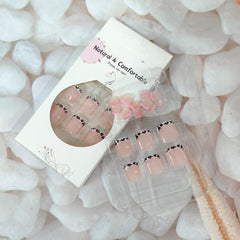 GCSQW press-on toenails worn with sandals, instant summer-ready pedicure