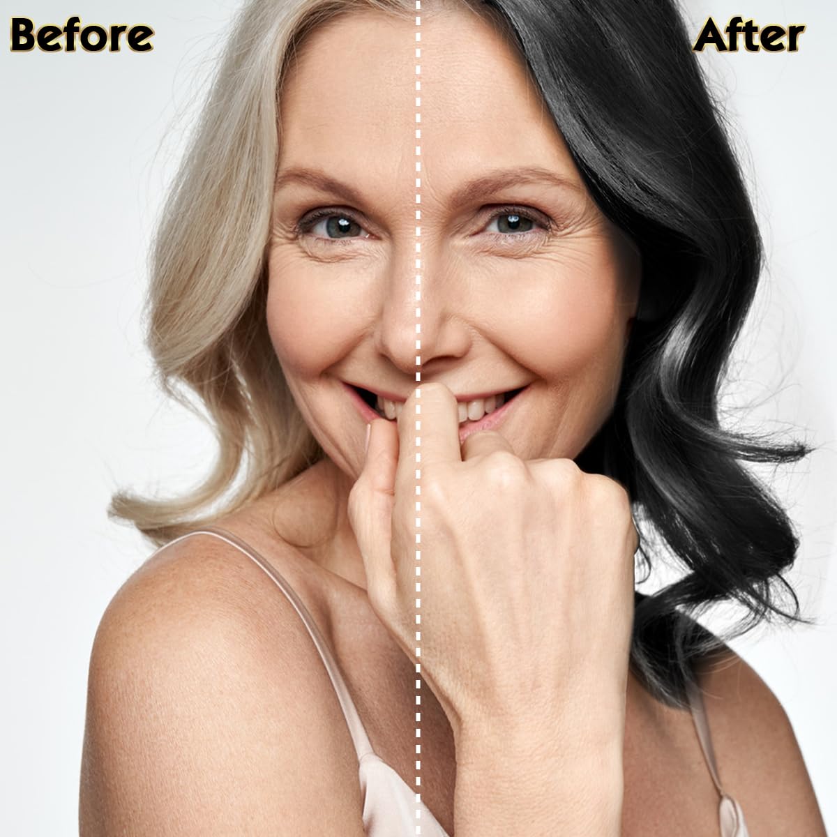 GDRFNP before and after gray coverage demonstrating natural results