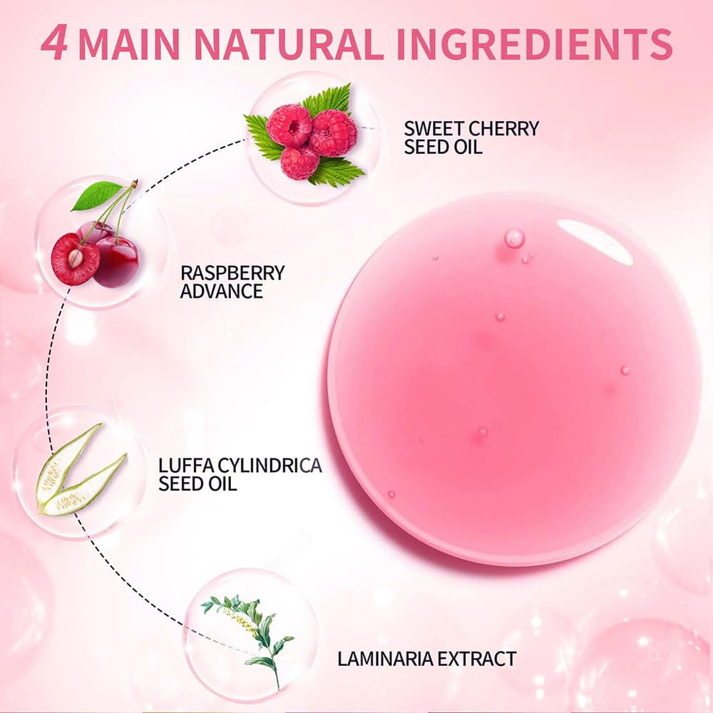 GECOMO ingredients display with raspberry and seed oils highlighting natural moisturizing benefits
