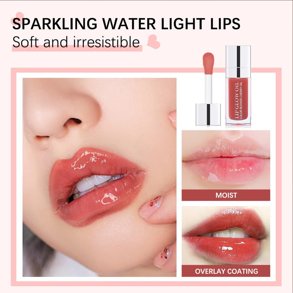 GECOMO lips before and after showing visible shine and fuller look benefit