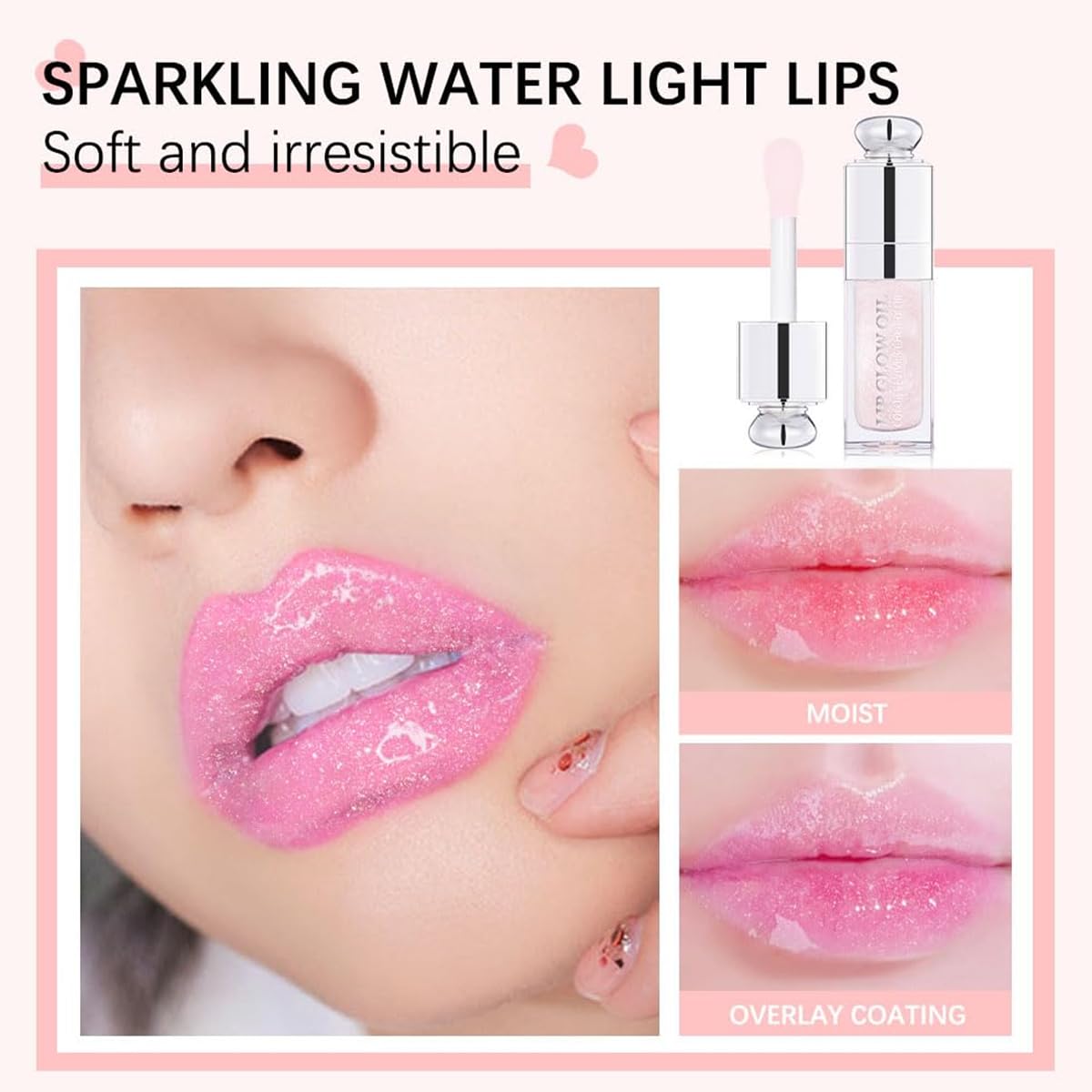 GECOMO SAKURA applied on model lips demonstrating natural sheen and tint