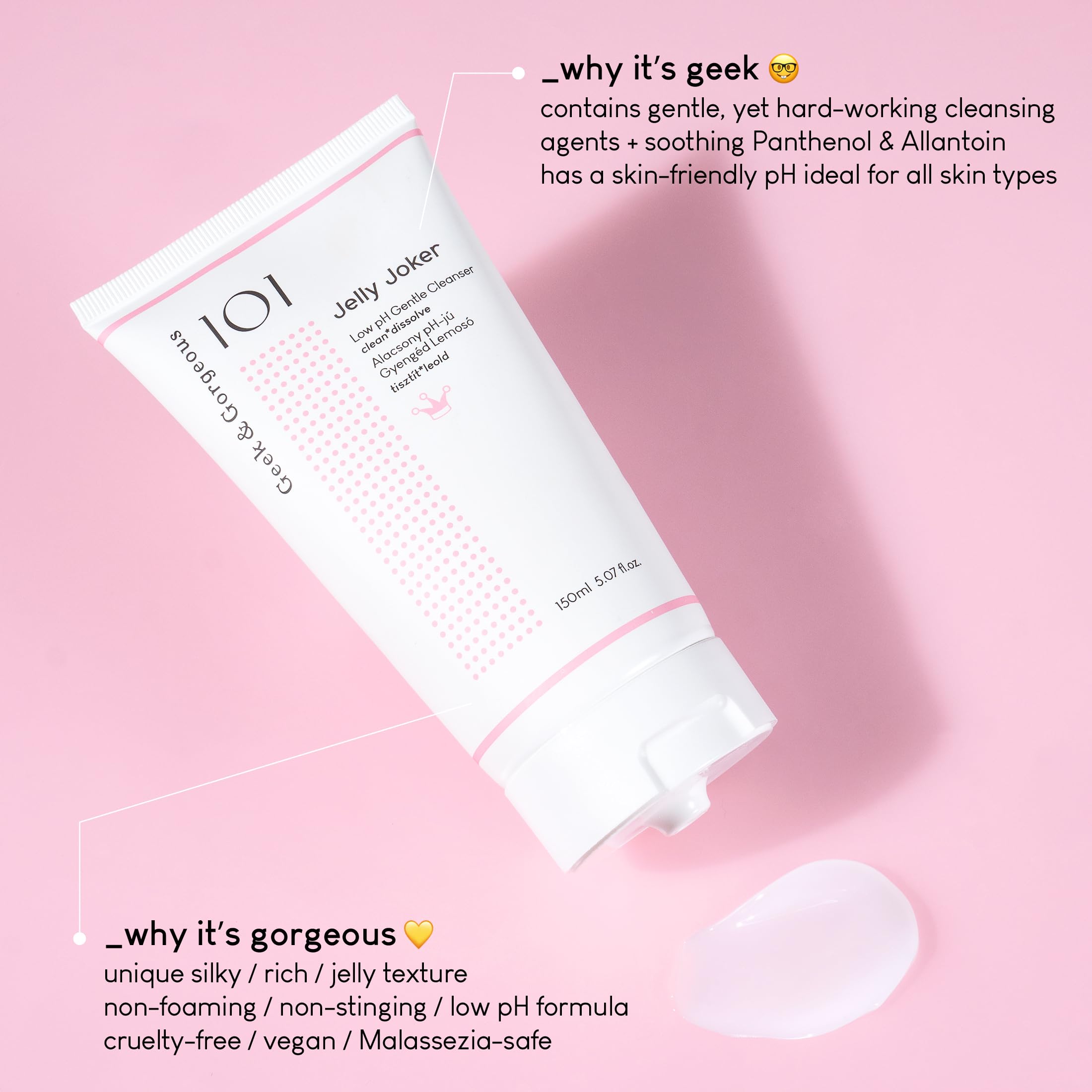 Geek & Gorgeous Jelly Joker pump dispensing gel for controlled, mess-free use