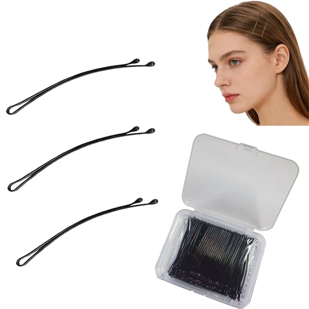 gegobeno clear box with 100 black bobby pins for tidy storage