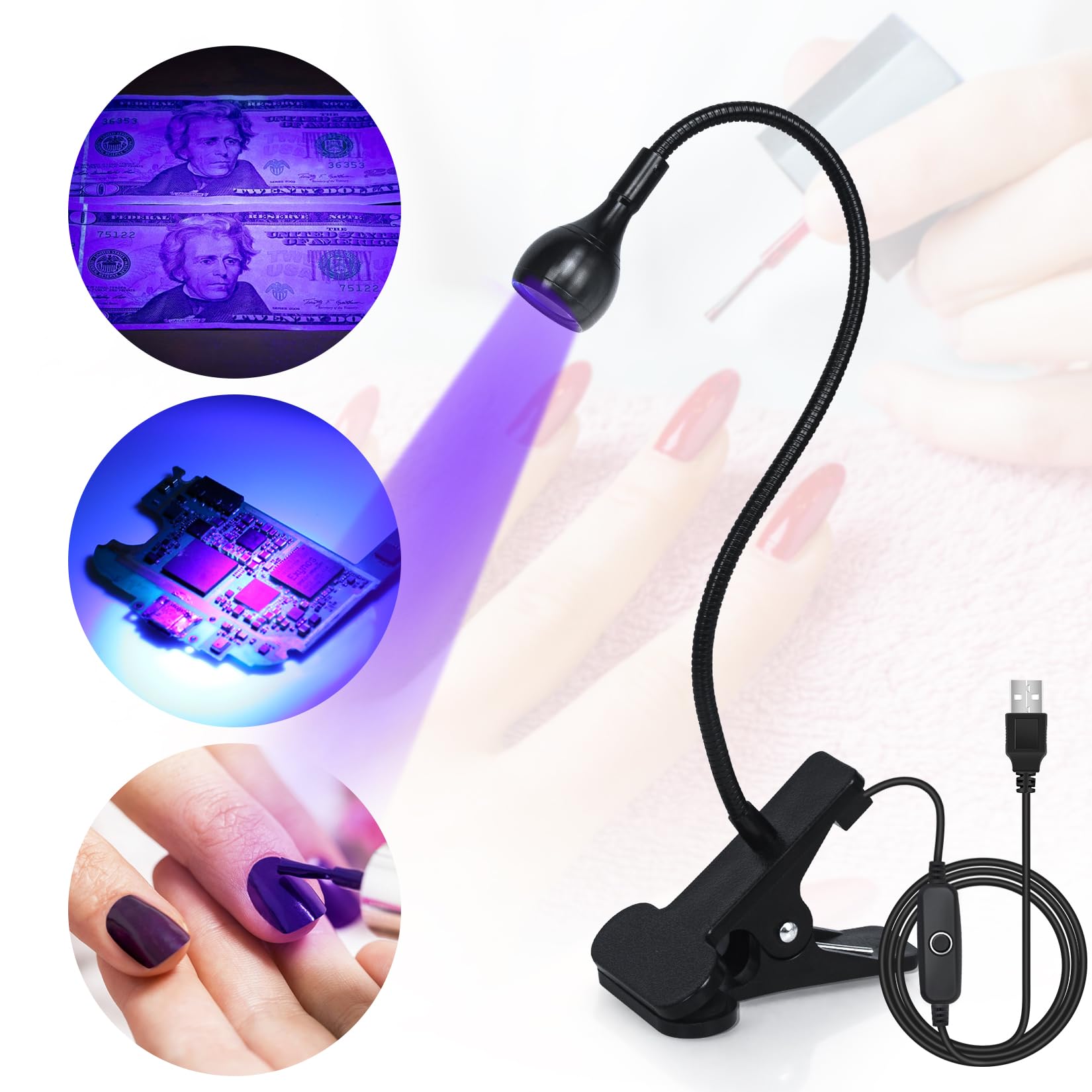 Geisofu lamp next to a hand for scale demonstrating compact portability