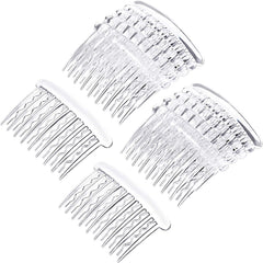 Gejoy front view of 12-piece side comb set showing tortoise and transparent colors and convenience
