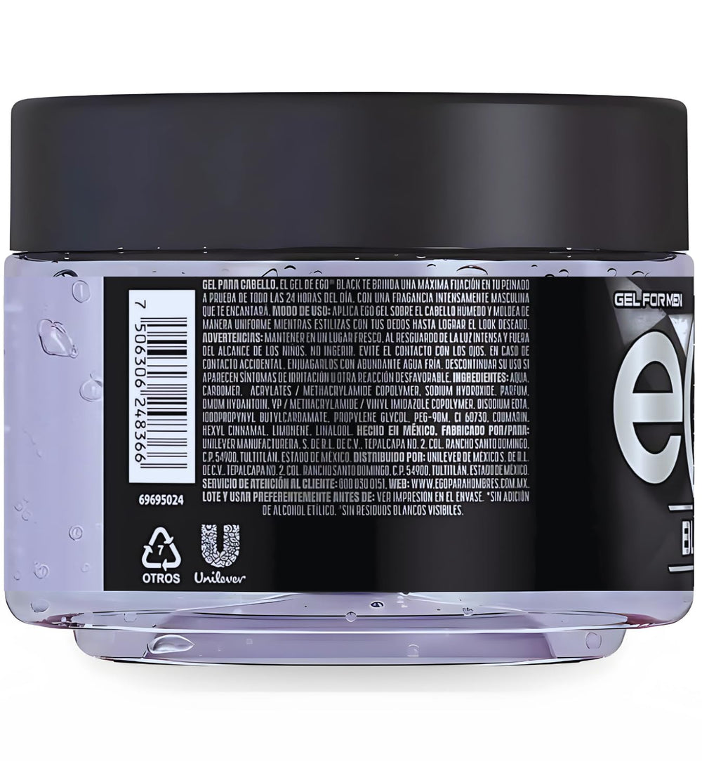 Gel eGo Black next to hand for scale showing generous 450ml supply