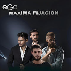 Man styling hair with Gel eGo Black demonstrating strong 24-hour hold