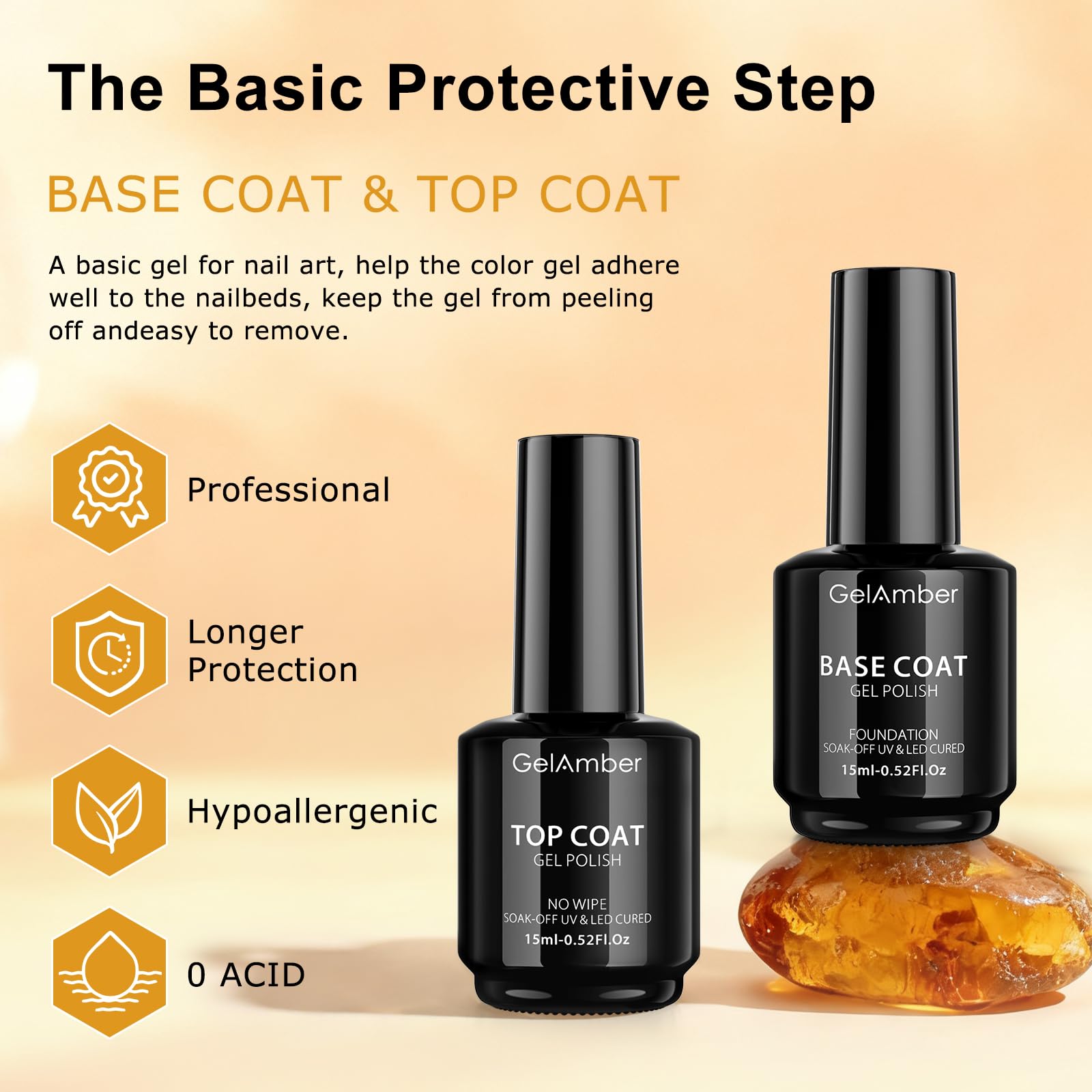 GELAMBER application in use with brush applying base coat for better adhesion