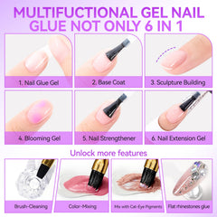 gelike ec being applied to press-on nail showing strong bond