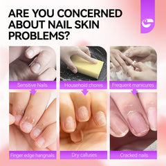 gelike ec before and after nail demonstrating reduced dead skin and neater cuticle