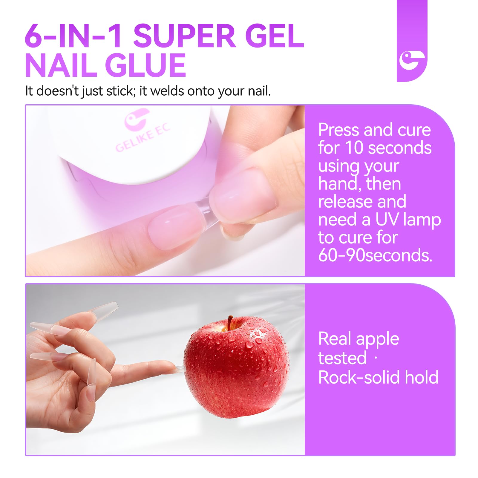 gelike ec brush application showing smooth brush strokes for easy precise use