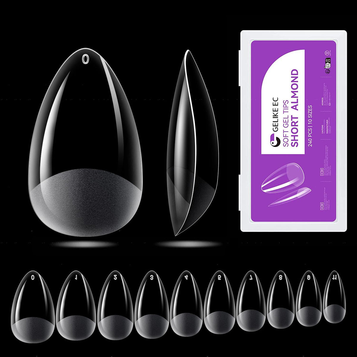 gelike ec front package showing 240-piece set and clear benefits