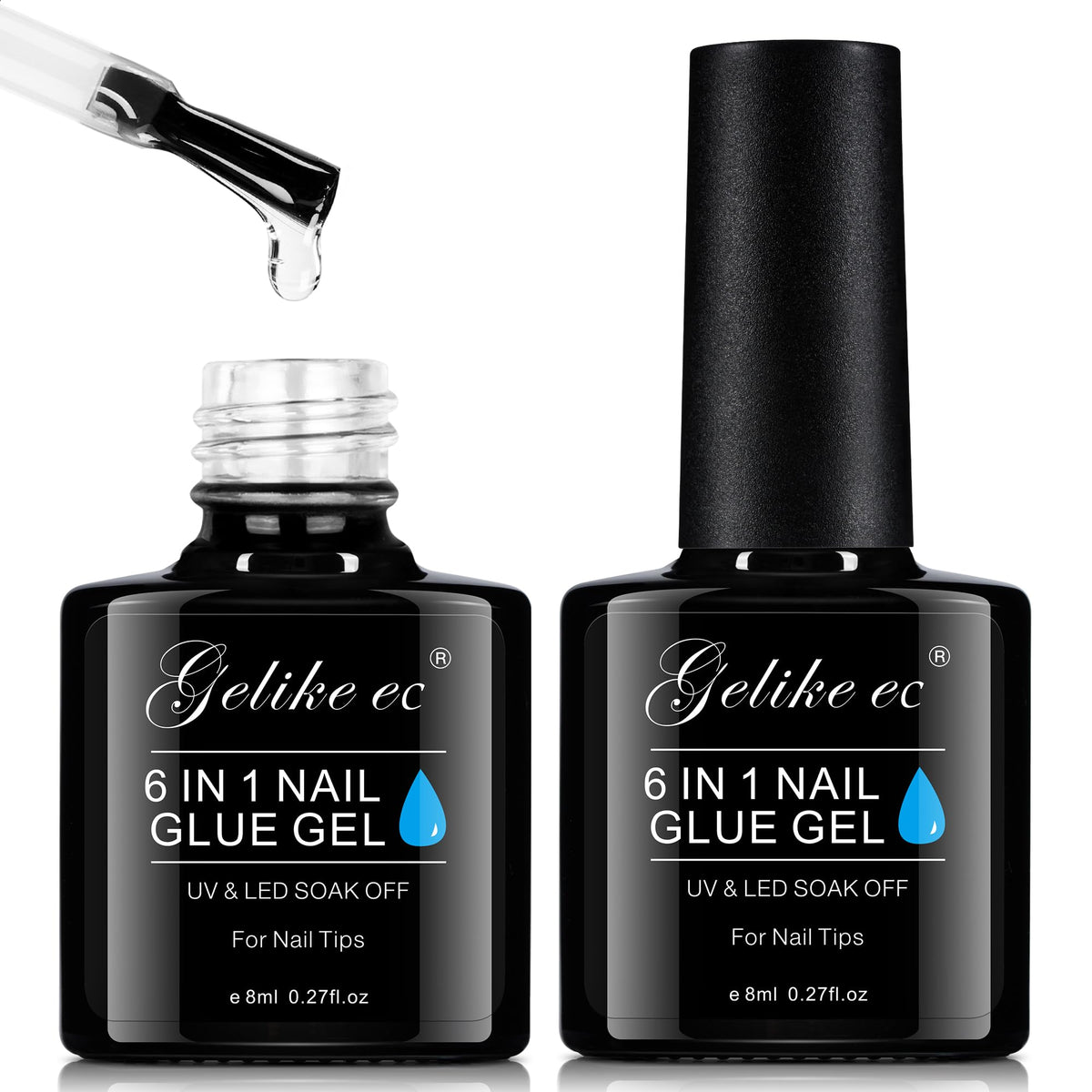 gelike ec front packaging showing dual gel bottles and benefits