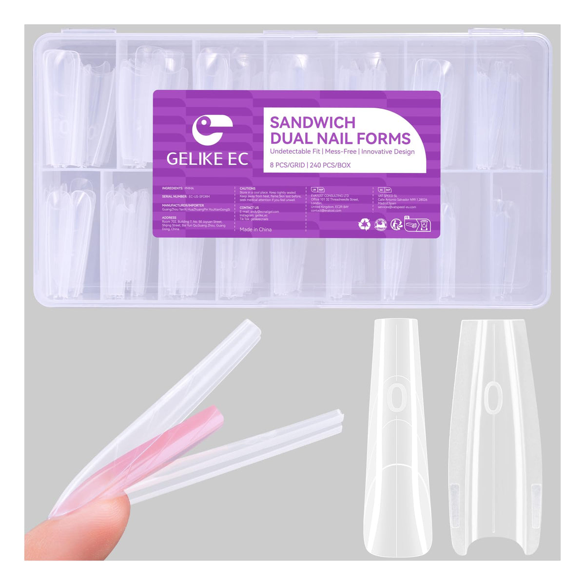 gelike ec front packaging showing full 240-piece kit and quick setup benefit