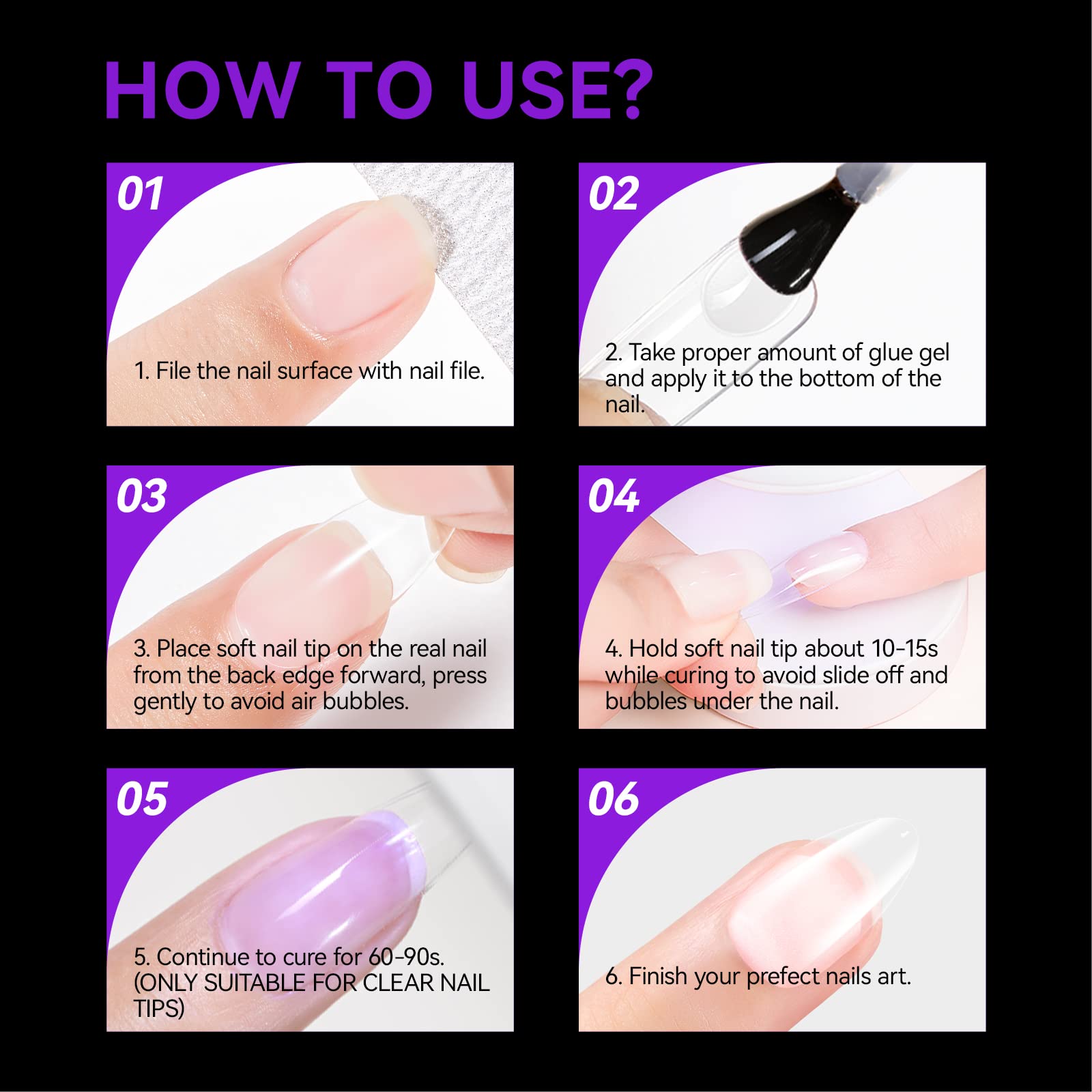 gelike ec kit contents with glue gel and mini lamp for complete application