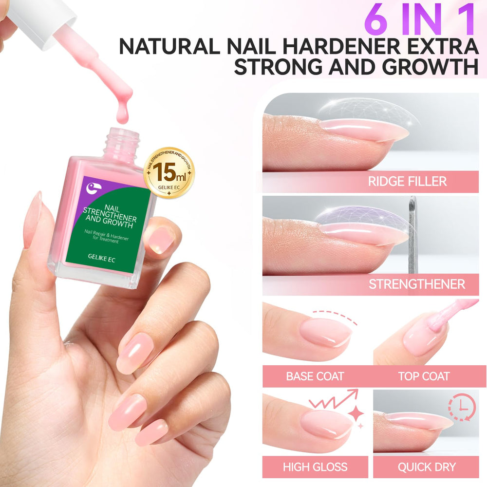 gelike ec nail before and after comparison showing stronger nails