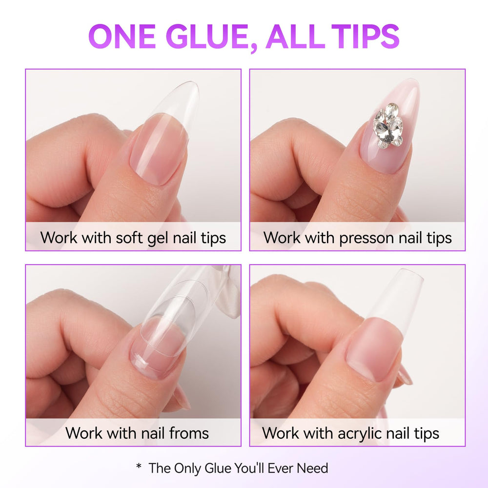 gelike ec press-on before and after demonstrating secure long-lasting adhesion
