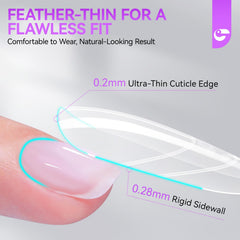gelike ec forms beside a natural nail for scale, ensuring accurate size matching