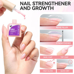 gelike ec soft pink swatch on nail to demonstrate subtle natural tint and coverage
