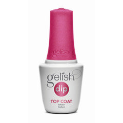 Gelish dip top coat front packaging showing bottle and label for glossy finish