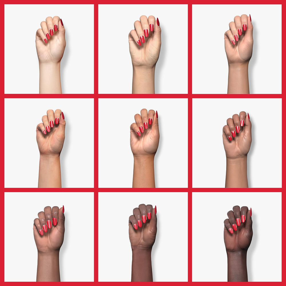Gelish Fire Cracker close-up pigment sheen highlighting glossy finish