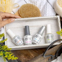 Gelish Foundation base gel brush stroke demonstrating smooth coverage and strength
