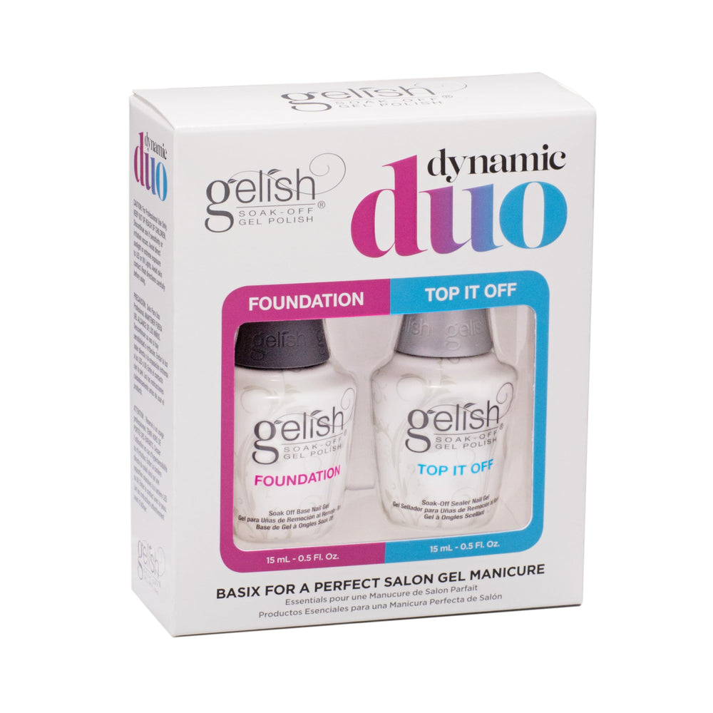 Gelish front packaging showing both 15mL bottles and product benefits