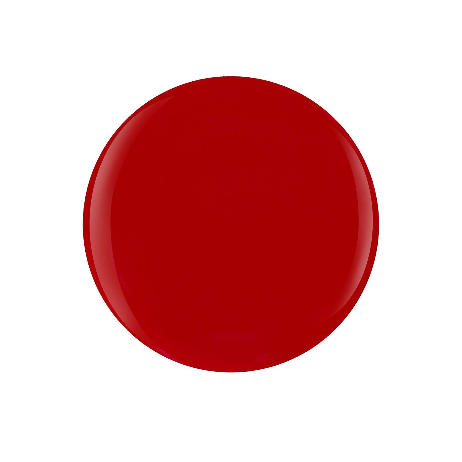 Gelish Hot Rod Red brush stroke demonstrating smooth, streak-free pigment payoff