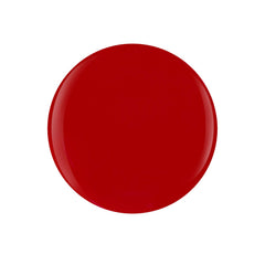 Gelish Hot Rod Red brush stroke demonstrating smooth, streak-free pigment payoff