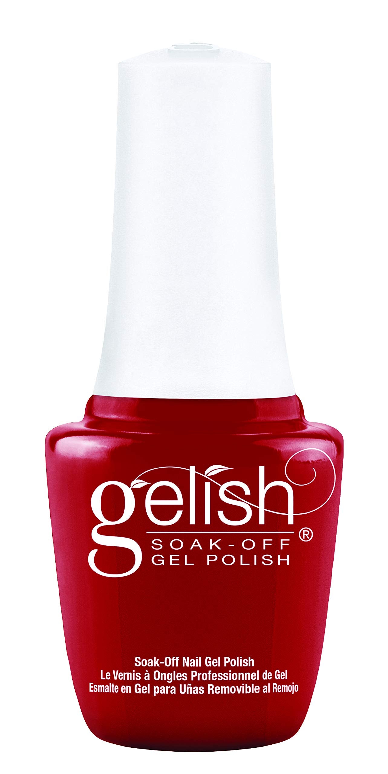 Gelish Hot Rod Red front bottle showing compact 9 mL size and professional finish