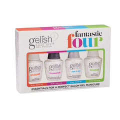 Gelish kit front packaging showing complete four-piece set for easy salon results