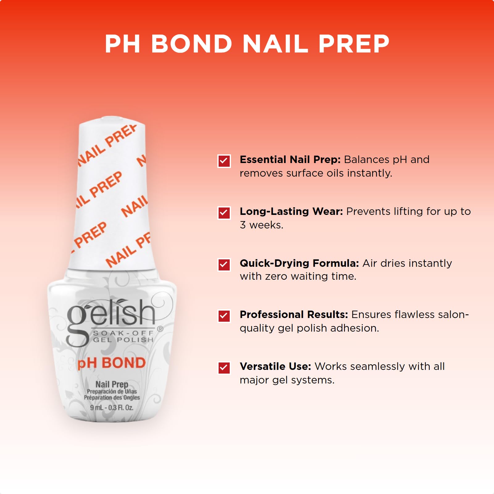 Gelish MINI pH Bond close-up of brush applicator for precise, controlled prep