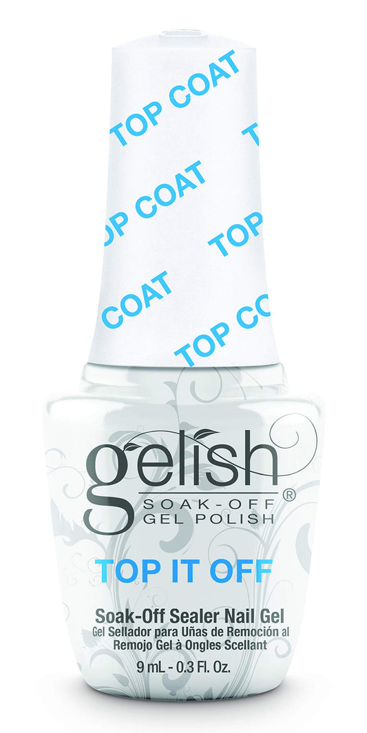 Gelish front bottle showing label and glossy finish benefit