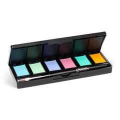 Gelish front packaging of Pretty Pastels palette showing six colors and brush for convenient use