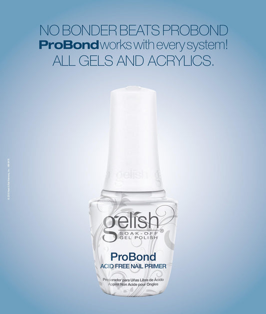Gelish ProBond brush application on nail plate demonstrating precise bonding benefit
