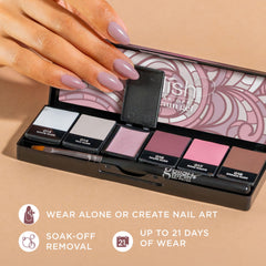 Gelish rose mauve application on nail demonstrating smooth glide and salon finish