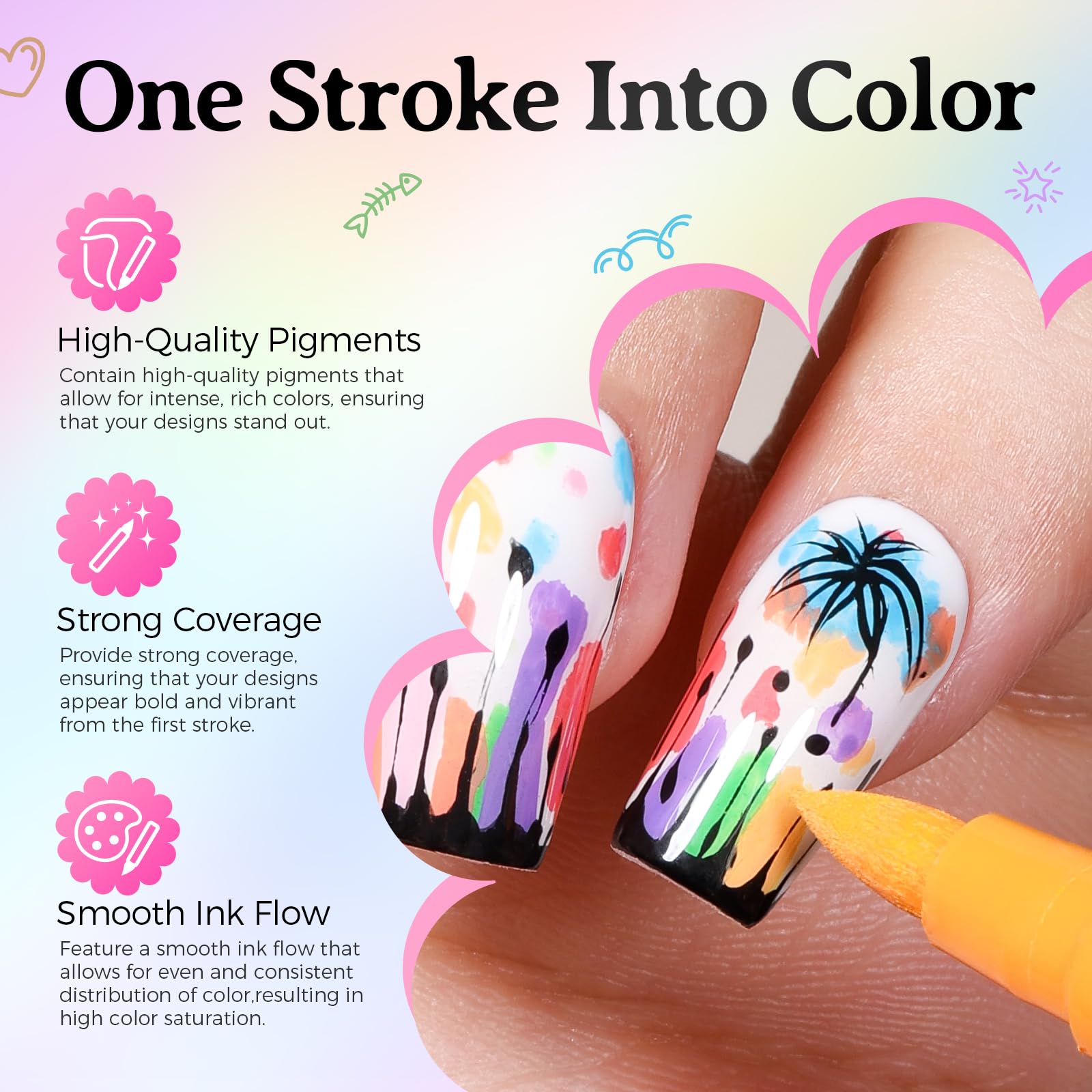 GELLAKTIK brush tip detail highlighting smooth strokes for fine lines