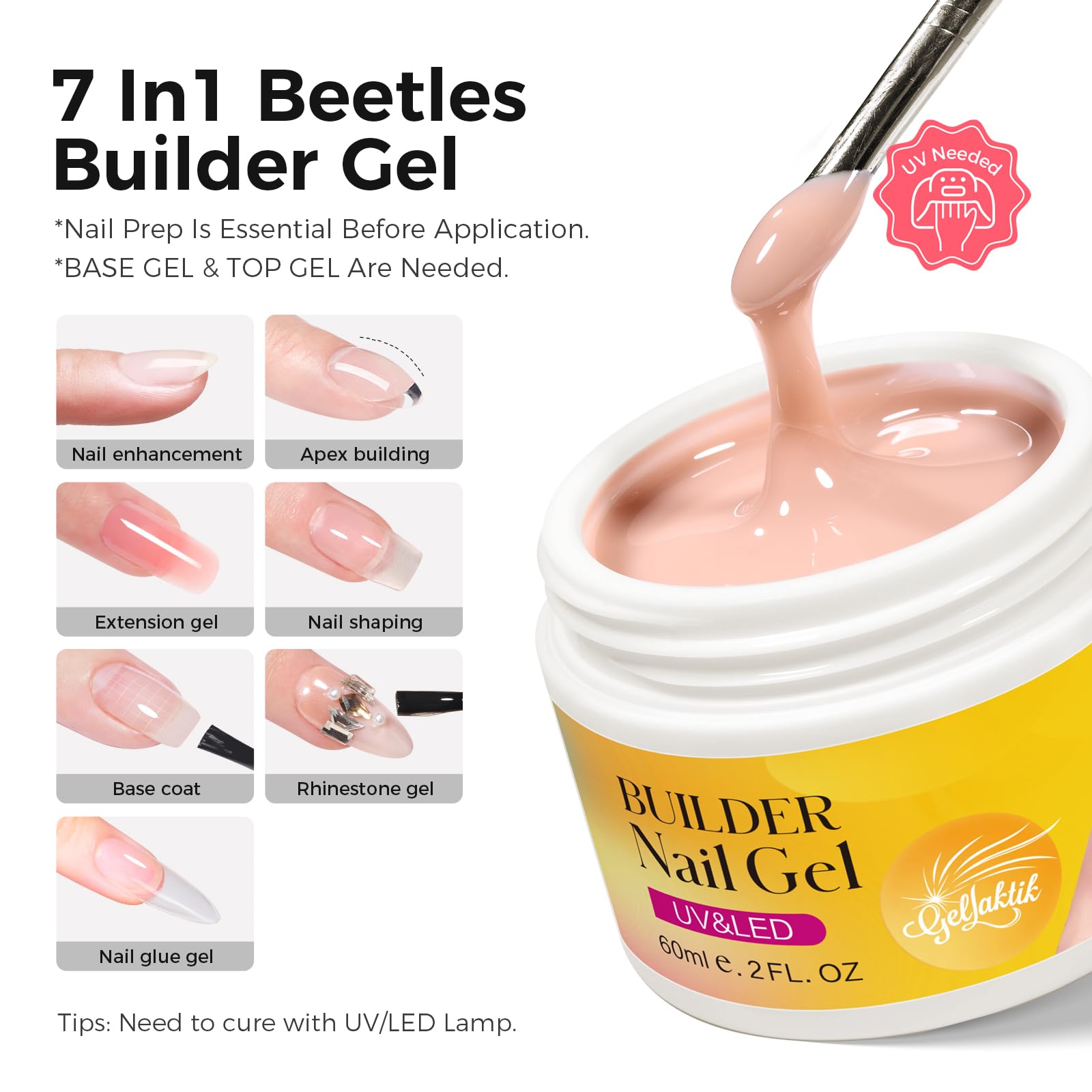 GELLAKTIK close-up of gel texture highlighting smooth, self-leveling consistency