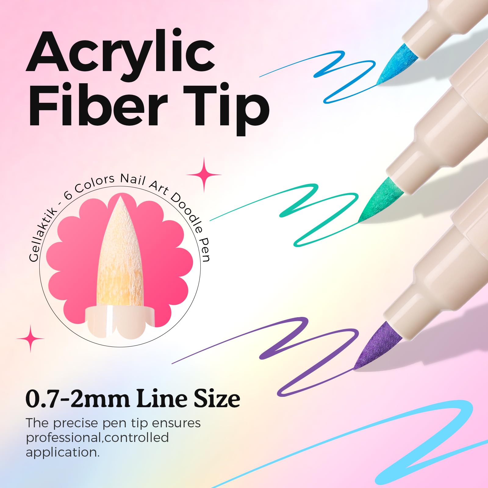 GELLAKTIK color swatches on nail tips demonstrating vivid pigments and design options