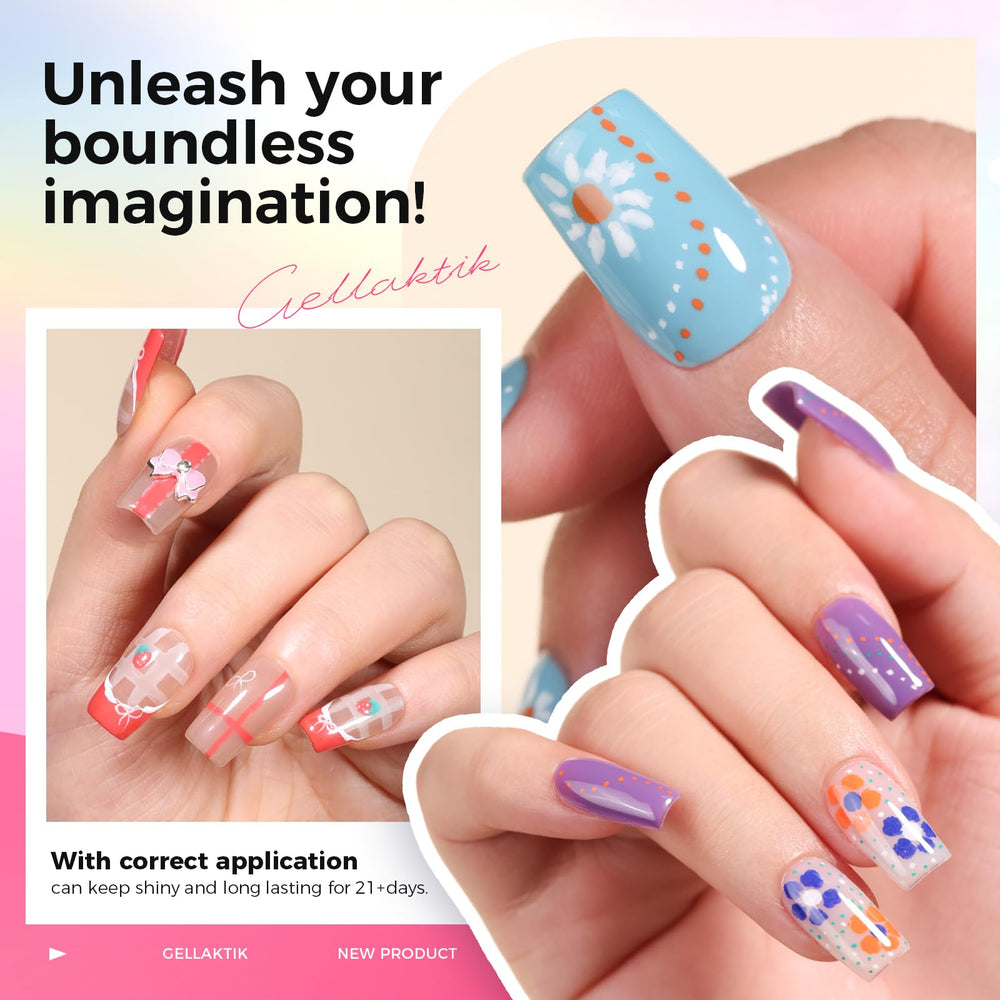 GELLAKTIK dotting detail on nail highlighting neat round dots