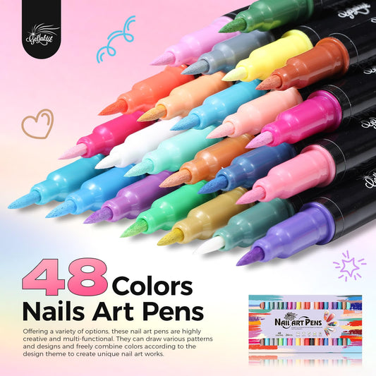 GELLAKTIK close-up of fine liner and dotting tips for precise nail art control