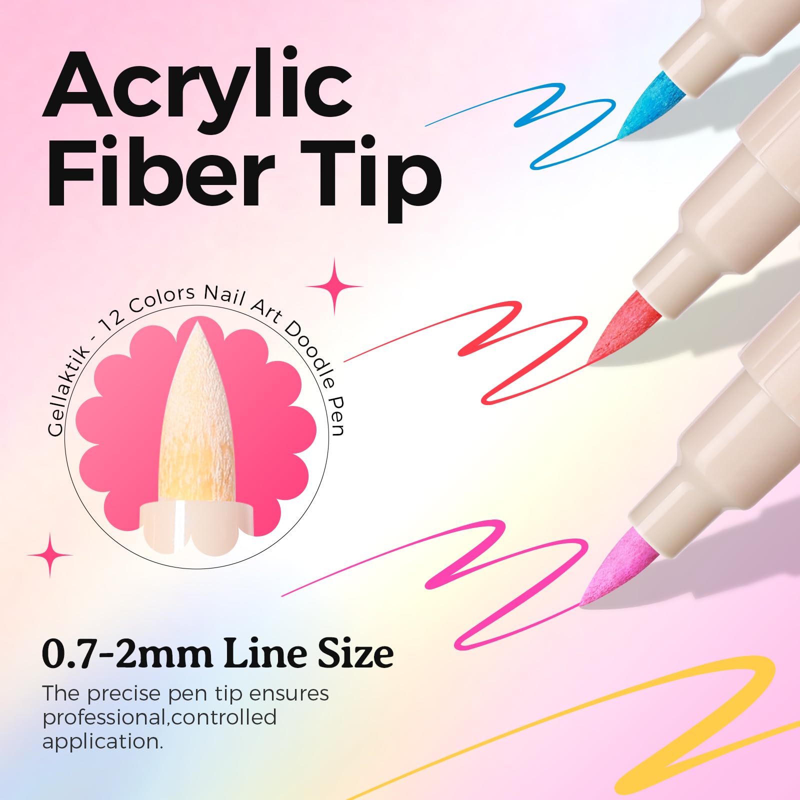 GELLAKTIK fine tip closeup demonstrating precise 0.7mm control