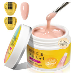 GELLAKTIK front jar of nude builder gel shows product packaging and easy use