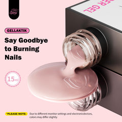 GELLAKTIK clear gel texture close-up showing self-leveling smooth finish