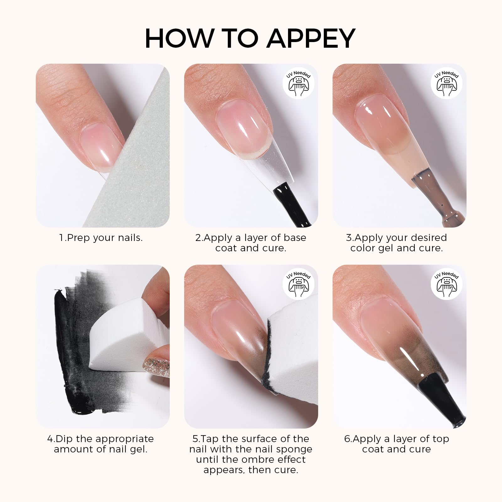 GELLAKTIK ombre gradient nail tips demonstrating smooth blending